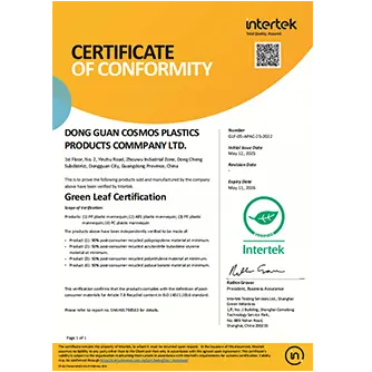 Certificazione Intertek Green Leaf <br>