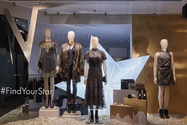Finestre di Natale 2016 di Karen Millen realizzate da StudioXAG, Londra – Regno Unito